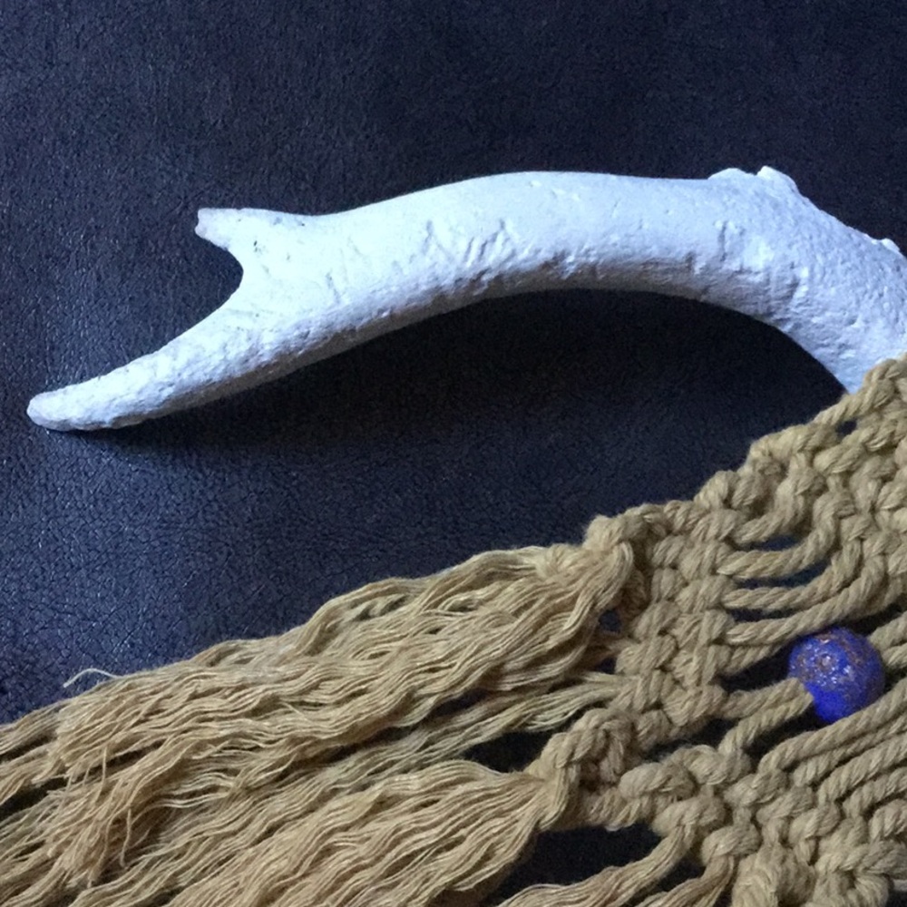 Artisan Macrame bohemian deer antler boho Coachella cowgirl art Mother Nature - Picture 7 of 10